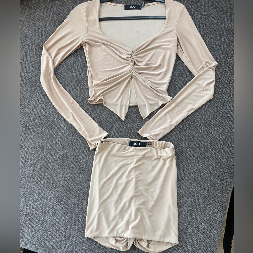 EGO Women's Tan Skirt Set
